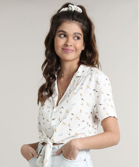 Camisa-Feminina-Cropped-Estampada-Passaros-com-No-Manga-Curta-Off-White-9700290-Off_White_1