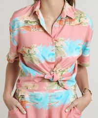 Camisa-Feminina-Estampada-Praia-Aquarelada-com-Fenda-Manga-Curta-Rosa-9703821-Rosa_4