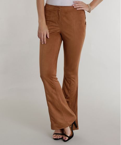 Calca-Flare-em-Suede-Caramelo-8466368-Caramelo_1