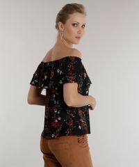 Blusa-Ombro-a-Ombro-Estampada-de-Borboletas-Verde-Escuro-8537146-Verde_Escuro_2