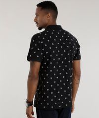 Polo-em-Piquet-Estampada-de-Triangulos-Preta-8557203-Preto_2
