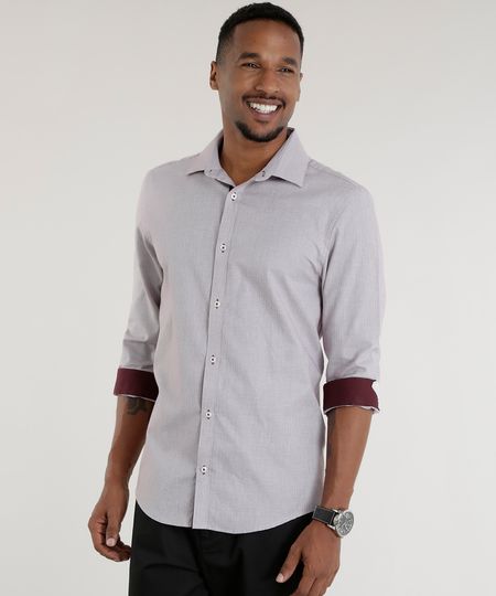 Camisa-Slim-Estampada-Vinho-8456789-Vinho_1 Camisa-Slim-Estampada-Vinho-8456789-Vinho_1