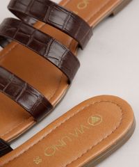Rasteira-Feminina-Via-Uno-Texturizada-Croco-com-Tiras--Marrom-Escuro-9683853-Marrom_Escuro_5