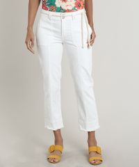Calca-de-Sarja-Feminina-Cropped-Barra-Desfiada-com-Recortes-e-Cinto--Off-White-9753908-Off_White_1