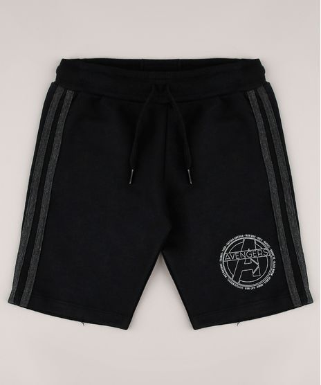 Bermuda-Infantil-Os-Vingadores-em-Moletom-com-Faixas-Laterais-Preta-9734424-Preto_1