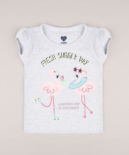 Blusa-Infantil-Flamingos-Manga-Curta-Cinza-Mescla-Claro-9679490-Cinza_Mescla_Claro_1
