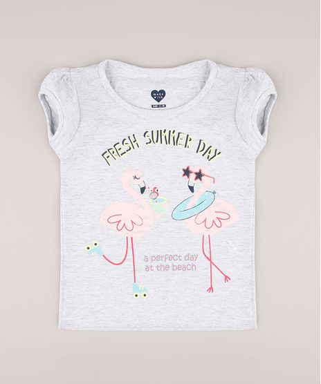Blusa-Infantil-Flamingos-Manga-Curta-Cinza-Mescla-Claro-9679490-Cinza_Mescla_Claro_1