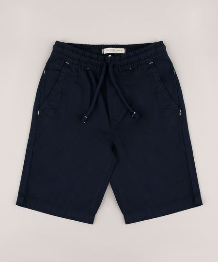 Bermuda-de-Sarja-Infantil-com-Cordao-e-Bolsos-Azul-Marinho-9690566-Azul_Marinho_1