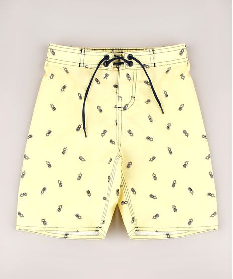 Bermuda-Surf-Infantil-Estampado-de-Abacaxi-com-Velcro-e-Cordao-Amarela-Claro-9728405-Amarelo_Claro_1