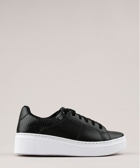 Tenis-Feminino-Oneself-Flatform-com-Recortes-Texturizados-Cobra-Preto-9726089-Preto_1