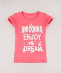 Blusa-Infantil--Unicorns--com-Glitter-Manga-Curta-Coral-9756256-Coral_1