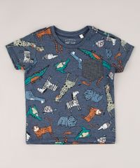 Camiseta-Infantil-Estampada-de-Bichos-com-Bolso-Manga-Curta-Azul-9765965-Azul_1