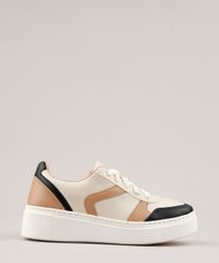 Tenis-Feminino-Oneself-Flatform-com-Recortes-Bege-Claro-9698017-Bege_Claro_1