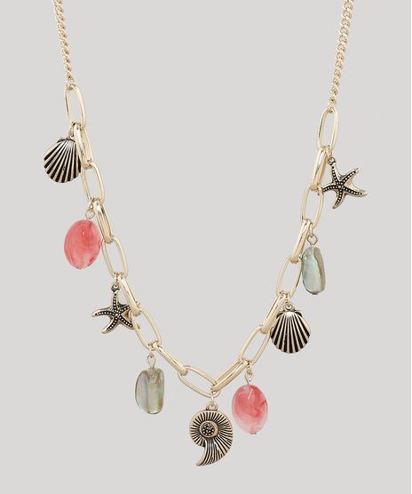 Colar-Feminino-com-Pingentes-Maritimos-Dourado-9650262-Dourado_1