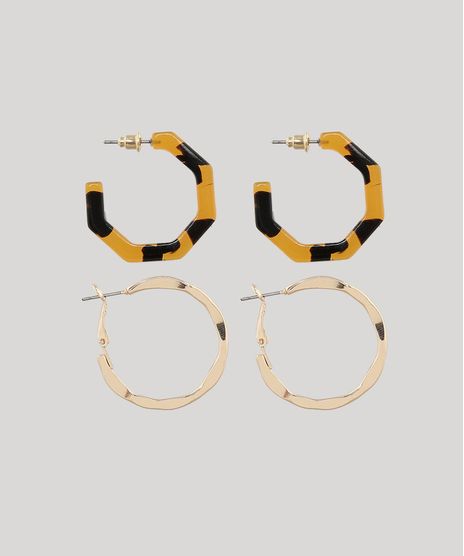 Kit-de-2-Brincos-Femininos-de-Argola-Dourado-9649990-Dourado_1