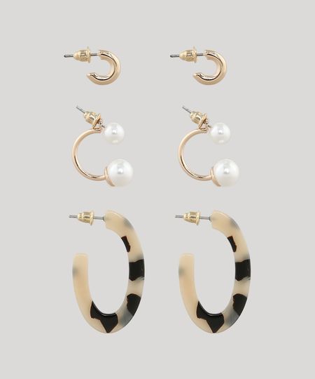 Kit-de-3-Brincos-Femininos-com-Perola-Dourado-9649991-Dourado_1