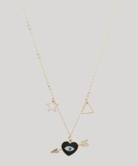 Colar-Feminino-com-Pingente-de-Coracao-e-Olho-Grego-Dourado-9657442-Dourado_1