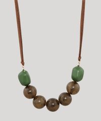 Colar-Feminino-com-Pingentes-de-Esferas-Marrom-9649995-Marrom_1