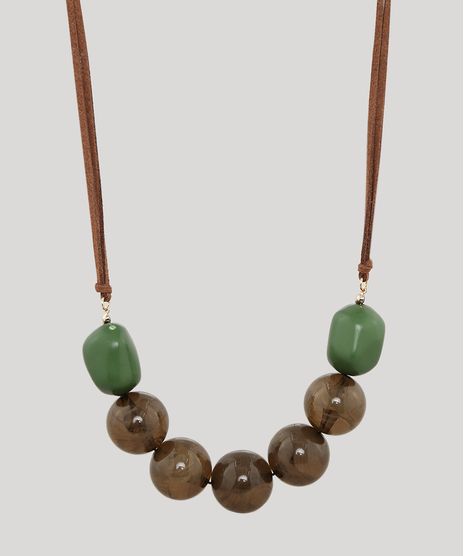Colar-Feminino-com-Pingentes-de-Esferas-Marrom-9649995-Marrom_1