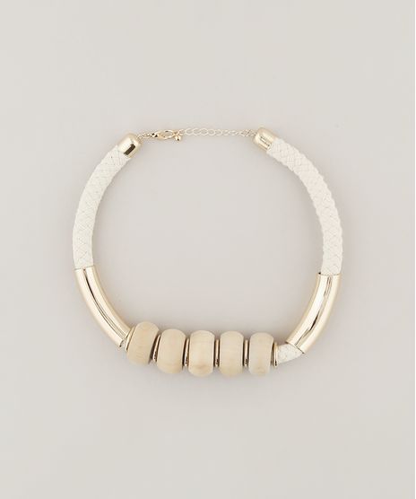 Colar-Feminino-em-Corda-com-Pingente-de-Madeira-Bege-9650211-Bege_1