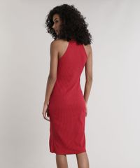 Vestido-Feminino-Midi-Halter-Neck-Canelado-com-Fenda-Gola-Alta-Vermelho-9611887-Vermelho_2