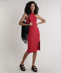 Vestido-Feminino-Midi-Halter-Neck-Canelado-com-Fenda-Gola-Alta-Vermelho-9611887-Vermelho_3