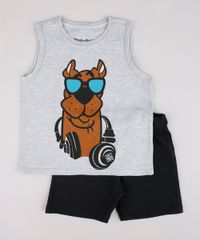 Conjunto-Infantil-Scooby-Doo-de-Regata-Cinza-Mescla-Claro---Bermuda-em-Moletom-Preta-9752862-Preto_1