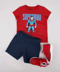 Conjunto-Infantil-Super-Homem-de-Camiseta-Manga-Curta-Vermelha---Bermuda-em-Moletom-Azul-Marinho-9752867-Azul_Marinho_3