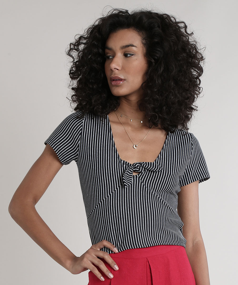 blusa listrada feminina c&a