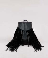 Mochila-Feminina-Media-com-Franjas-Preta-9614932-Preto_1
