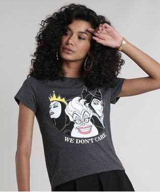 Blusa-Feminina-Vilas-Disney-Manga-Curta-Decote-Redondo-Cinza-Mescla-Escuro-9722786-Cinza_Mescla_Escuro_1