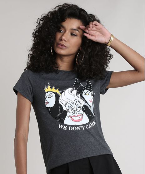 Blusa-Feminina-Vilas-Disney-Manga-Curta-Decote-Redondo-Cinza-Mescla-Escuro-9722786-Cinza_Mescla_Escuro_1