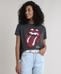 Blusa-Feminina-The-Rolling-Stones-Manga-Curta-Decote-Redondo-Cinza-Mescla-Escuro-9595974-Cinza_Mescla_Escuro_1