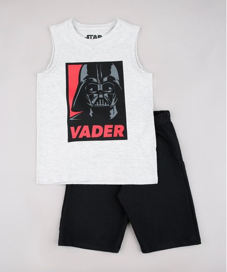 Conjunto-Infantil-Darth-Vader-Star-Wars-de-Regata-Cinza-Mescla-Claro---Bermuda-em-Moletom-Preta-9736692-Preto_1
