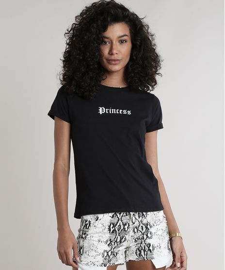 Blusa-Feminina--Princess--Manga-Curta-Decote-Redondo-Preta-9712752-Preto_1