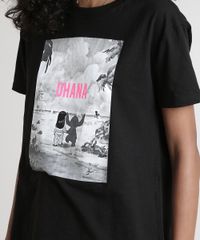 Blusa-Feminina-Lilo---Stitch--Ohana--Manga-Curta-Decote-Redondo-Preta-9700404-Preto_4