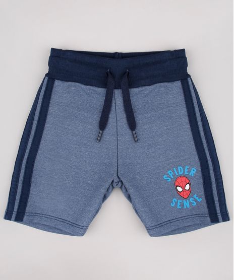 Bermuda-Infantil-Homem-Aranha-em-Moletom-com-Faixas-Laterais-Azul-9730345-Azul_1