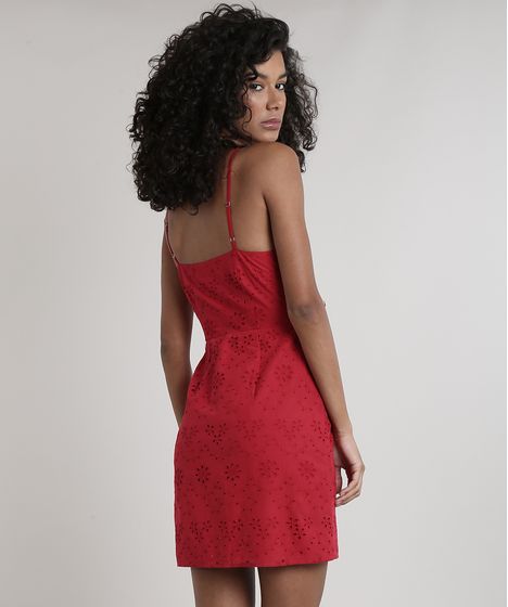 vestido vermelho reto