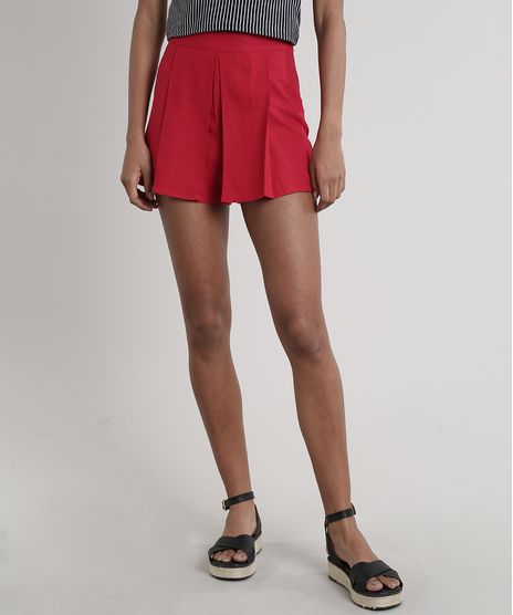 Short-Feminino-com-Linho-e-Sobreposicao-Vermelho-9632920-Vermelho_1
