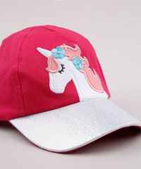 Bone-Infantil-Aba-Curva-Unicornio-com-Lurex-Rosa-Escuro-9664448-Rosa_Escuro_2