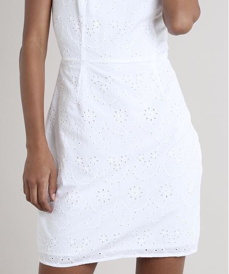 vestido branco reto
