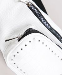 Pochete-Feminina-Texturizada-Croco-com-Bolsos-e-Tachas-Branca-9632378-Branco_4