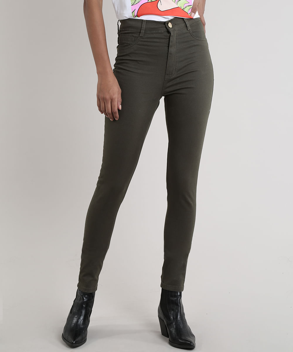 calça verde militar sawary