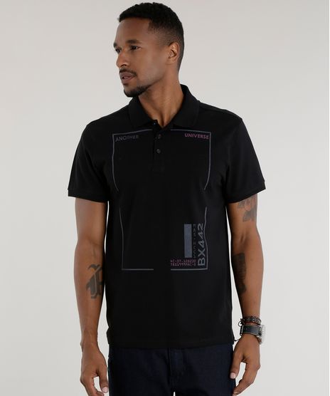 Polo-em-Piquet--Another-Universe--Preta-8514539-Preto_1