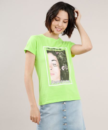 Blusa-Feminina--I-m-Here-to-Be-Awesome--Manga-Curta-Decote-Redondo-Verde-Neon-9712751-Verde_Neon_1 Blusa-Feminina--I-m-Here-to-Be-Awesome--Manga-Curta-Decote-Redondo-Verde-Neon-9712751-Verde_Neon_1