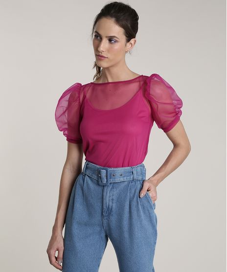 Blusa-Feminina-Mindset-em-Tule-Manga-Bufante-Decote-Redondo-Pink-9837418-Pink_1