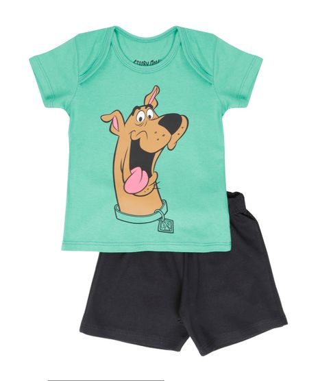 Conjunto-Scooby-Doo-de-Camiseta-Verde---Bermuda-em-Moletom-Preta-8543809-Preto_1