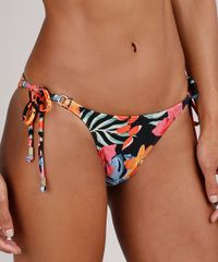 Biquini-Calcinha-Tanga--Estampado-Floral-com-Protecao-UV50--Preto-9671302-Preto_1