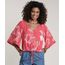 Blusa-Feminina-Estampada-de-Folhagem-Manga-3-4-Decote-V-Coral-9694157-Coral_1