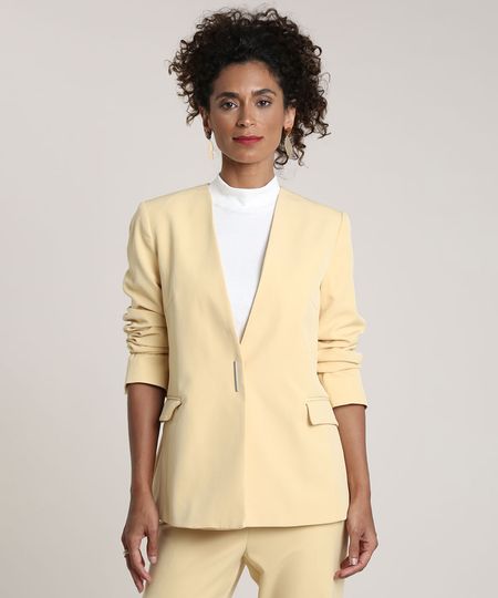 Blazer-Feminino-com-Bolsos-Amarelo-9647707-Amarelo_1 Blazer-Feminino-com-Bolsos-Amarelo-9647707-Amarelo_1